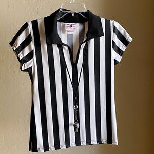 Women's/Girl's Referee Uniform/Costume & Whistle - X-Small